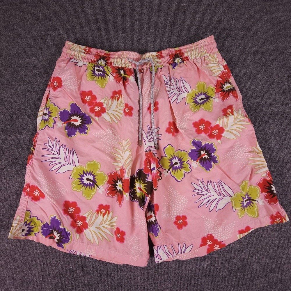 Vilebrequin Swim Trunks Mens XXL Pink Hibiscus Floral Hawaiian Beach